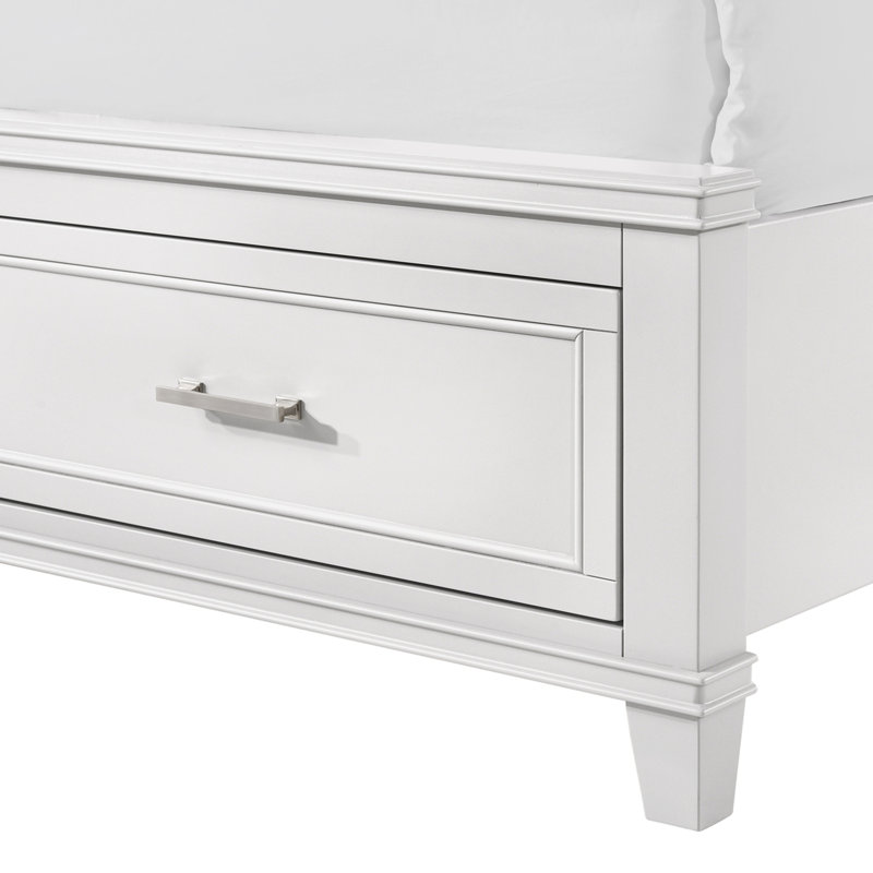 Lit avec rangement Modern X, Blanc, Très grand lit