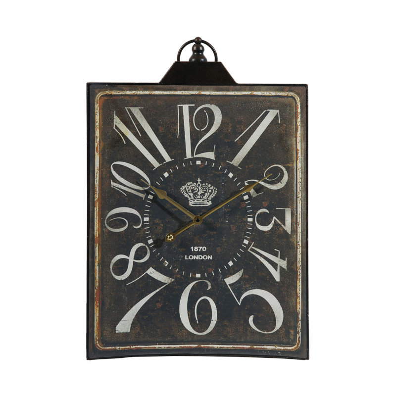 Grande horloge murale rétro noire vintage avec chiffres blancs, horloge décorative