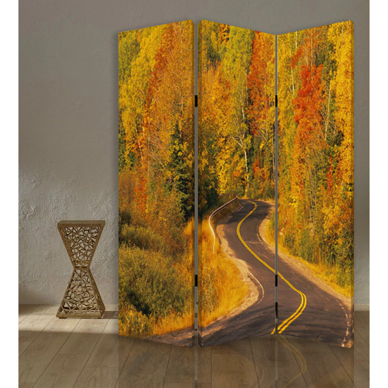 Eugenio 48'' W x 72'' H 3 - Panel Solid Wood Folding Room Divider