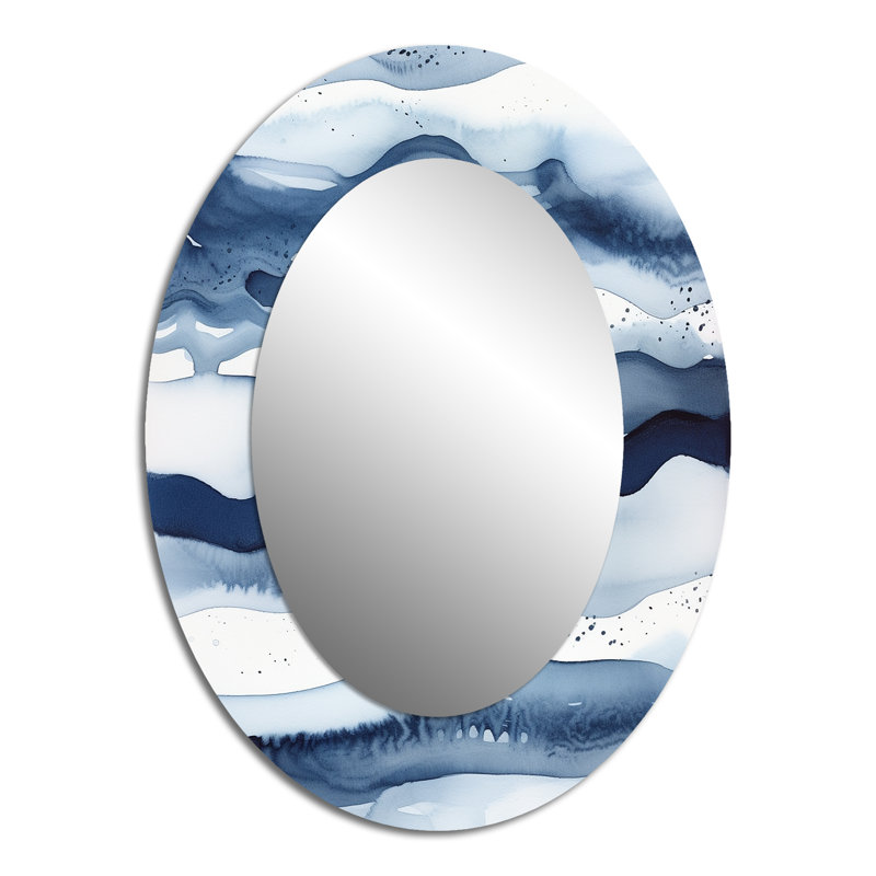 Abstrait abstrait bleu classique vagues bleues III, 40 po x 30 po