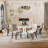 Yamil 6 - Person Pedestal Dining Set-1115026622-1115026621