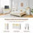 51.18"W Morden 6 Drawer Dresser Chest with Natural Texture, Wide Double Dresser With LED Light, Vintage Farmhouse Wood Closet Dresser Storage Organizer, French Country Chest of Drawers for Bedroom, Rustic TV Stand for Living Room, Gift-1365776840-1608785327
