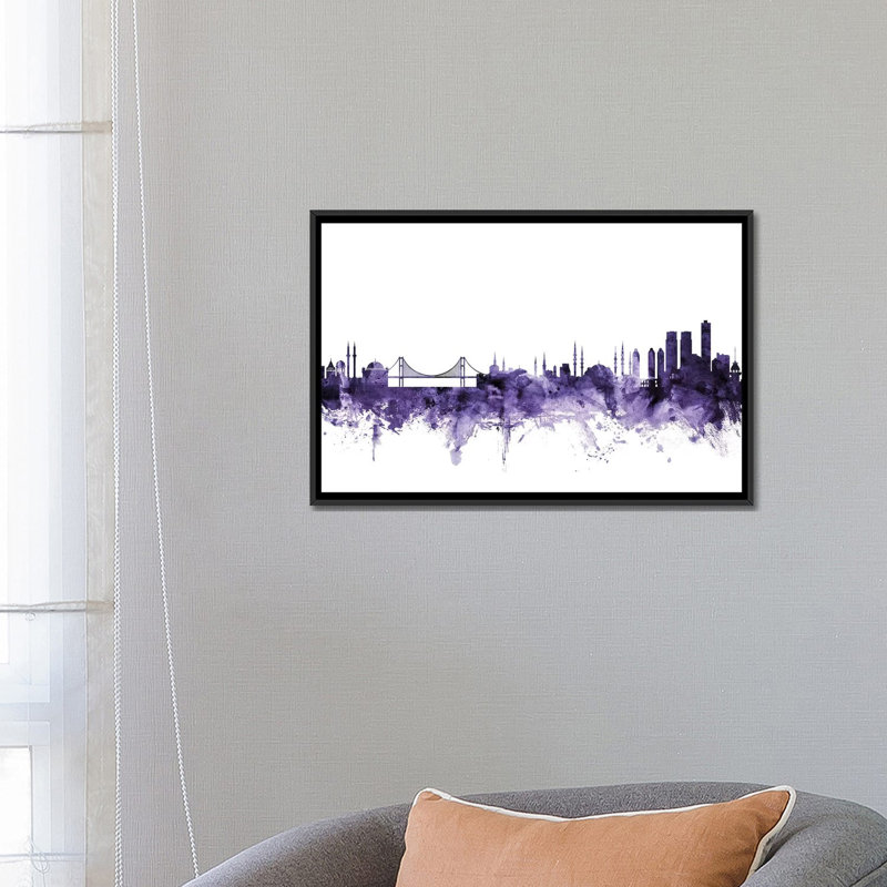 «Istanbul, Turkish Skyline» par Michael Tompsett, impression sur toile tendue, H 40 po x l 60 po x P 1,5 po, Pas de tapis