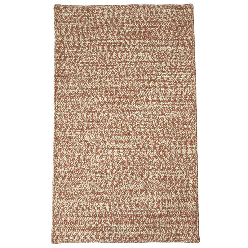 Tapis d'extérieur uni tressé Nautical Tweed, Cannelle, Rectangulaire 3 pi x 5 pi