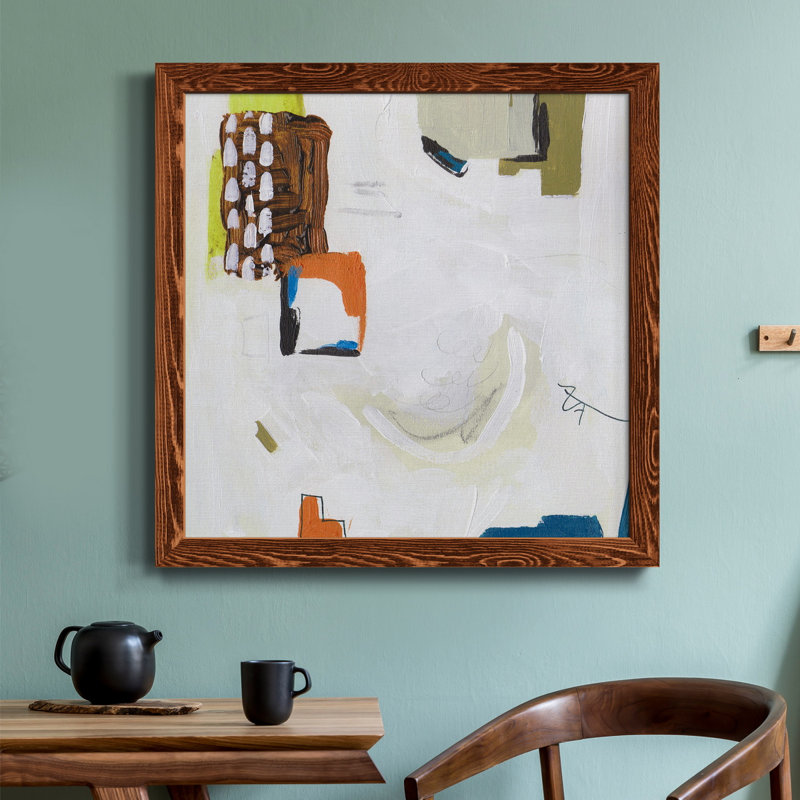 Toile encadrée Neon City Lights VI-Premium - prête à être accrochée, H 17 po x l 17 po x P 1 po, Encadrement brun