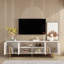 Meuble télé moderne cannelé Viremont 68,9 po pour téléviseurs de plus de 55 pouces | Meuble multimédia en bois avec 4 portes de rangement et pieds dorés | Console multimédia idéale pour le salon, l'appartement ou le bureau-2075351727