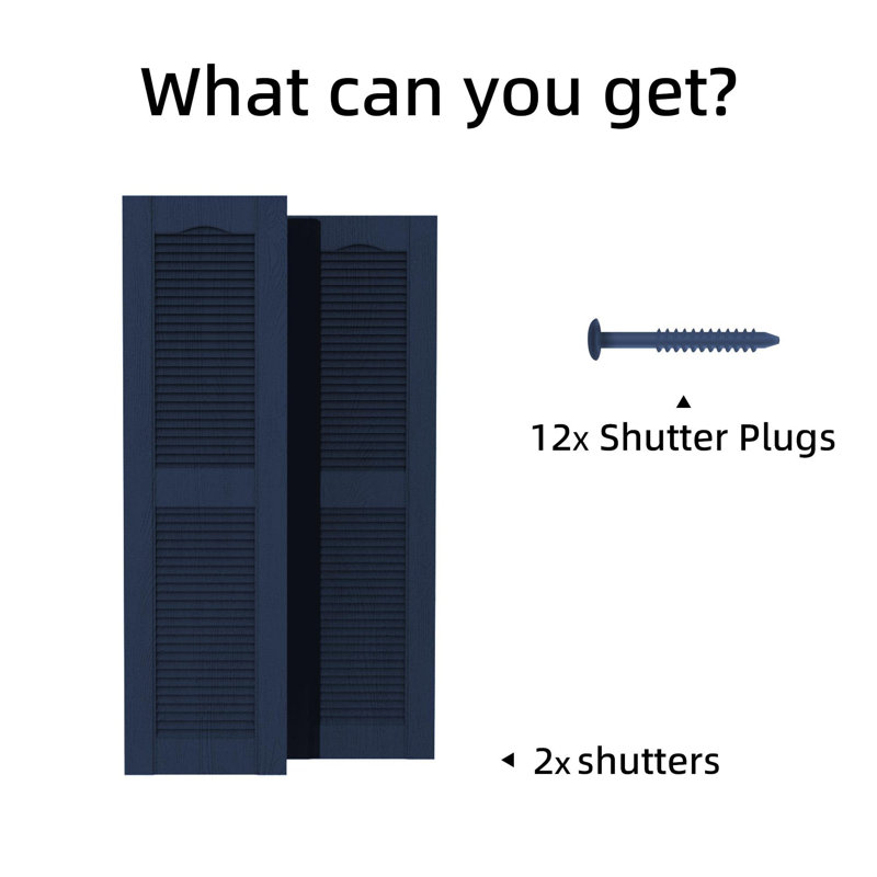 14.5 x 25 Louvred Shutters, Blue