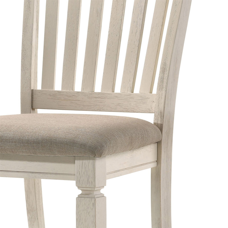 Chaise d'appoint Fedele en tissu brun clair et finition crème (ensemble de 2)