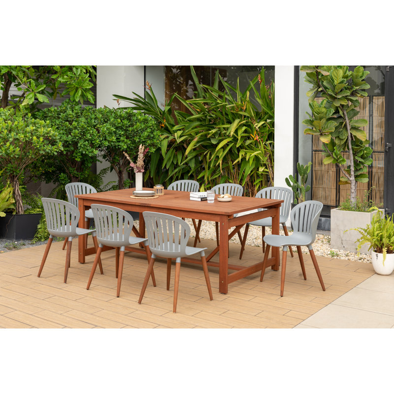 Anautica 9pc Outdoor Patio 100% FSC Certified Dining Set