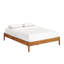 Structure de lit plateforme en bois massif d'acacia Jaxson Modern, pieds de lit courbés exclusifs, sans tête de lit, capacité de poids de 800 lb, aucun sommier requis-1391913502-1391913496