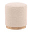 Gema Handwoven Wool Blend Stool, Ivory