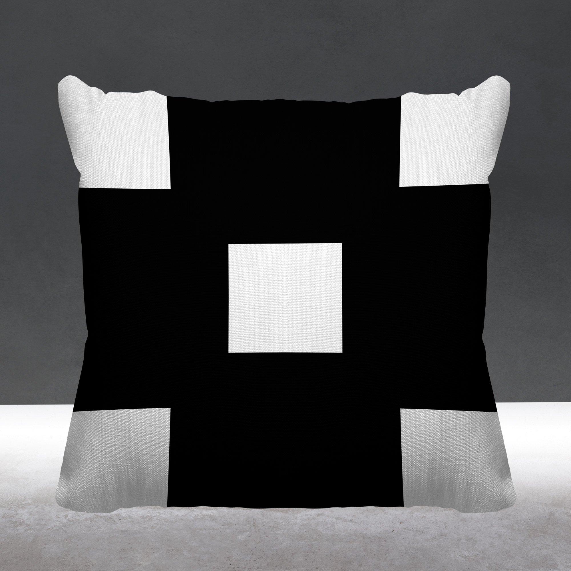 Luella Geometric Indoor/Outdoor Throw Pillow, Black, 18W" x 18H"