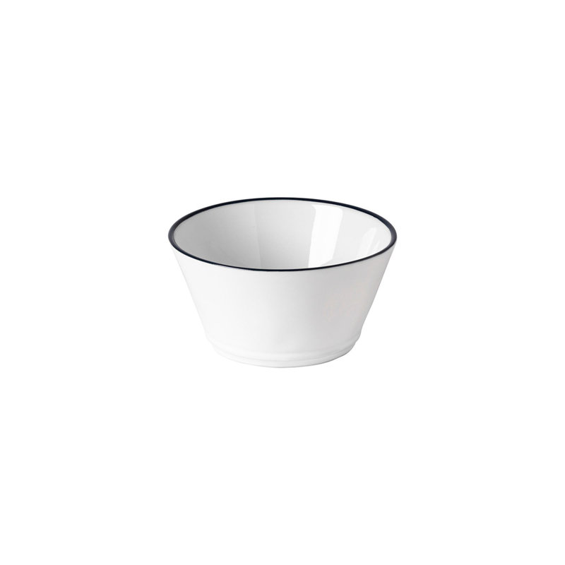Beja Handmade Stoneware Dining Bowl, White/Blue