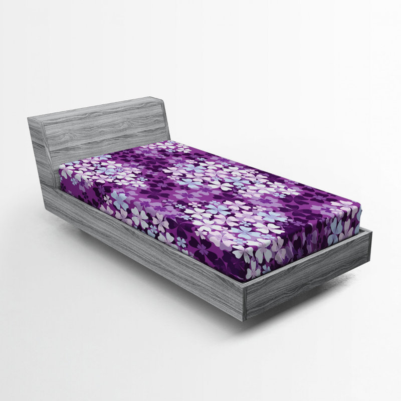 Microfiber Floral Fitted Sheet, Twin Fitted Sheet