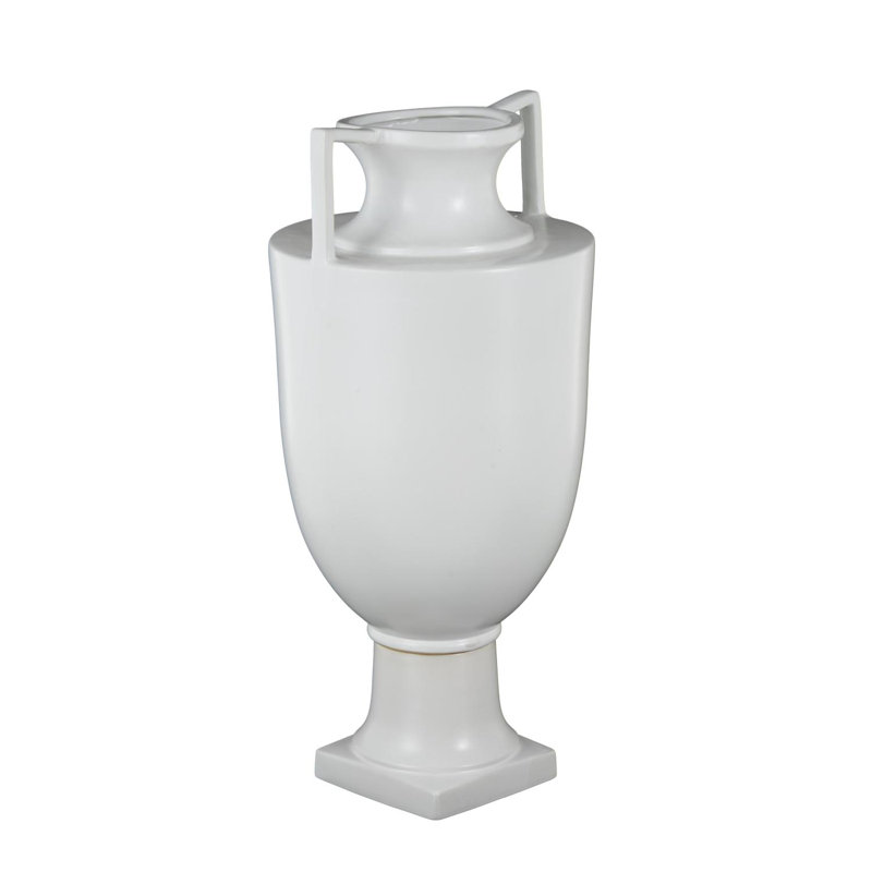 Vase en céramique avec poignées Lark Manor ™, Blanc