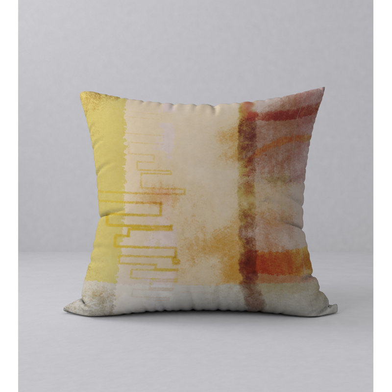 Housse et insert de coussin carré Vivace, 20 po X 20 po, Jaune / Blanc