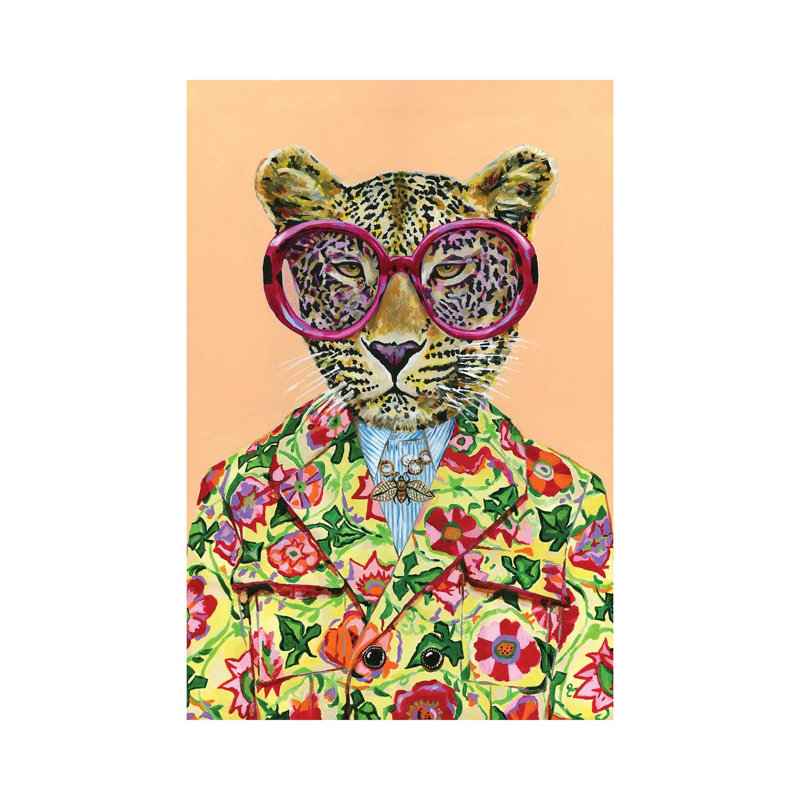«Leopard» par Heather Perry, reproduction d'art sur toile tendue, H 12 po x l 8 po x P 0,75 po, Toile tendue