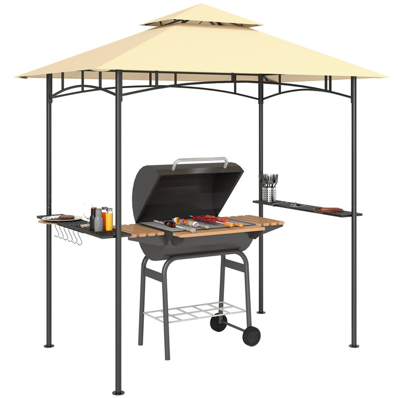 Grill 20 Ft. W x 12.5 Ft. D Galvanised Steel Soft-top Gazebo, Beige