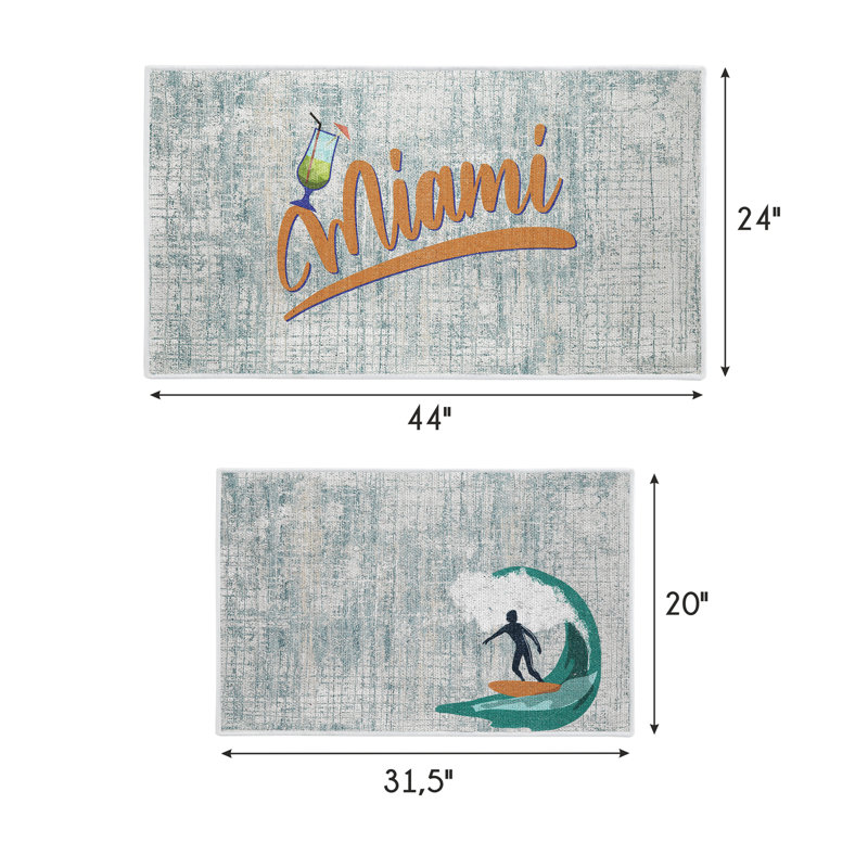 Tapis de cuisine polyvalent 2 pièces