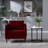 Wine Red Velvet Accent Chair For A Relaxing Living Room - Mid Century Modern Single With Plump Pillows And L Shape Metal Legs, Comfortable Armchair Bedroom Rest Design High Density Sponge Cushion
