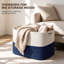 Panier de rangement extra large de 61 cm (24 po) en corde de coton avec poignées, grand panier de rangement tissé pour couvertures, literie, oreillers, jouets et vêtements-1839271502