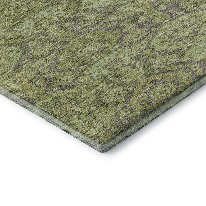 Premium Machine Washable Dahl AMF1084 Damask Rug, Rectangle 10' x 14'