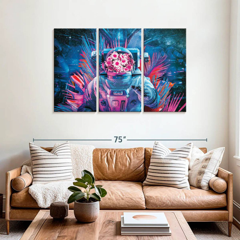 Oberle Neon Daisy Astronaut, 36" H x 57" W