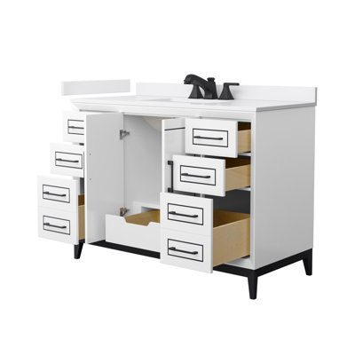 Marlena 60" Freestanding Single Bathroom Vanity with Cultured Marble Top