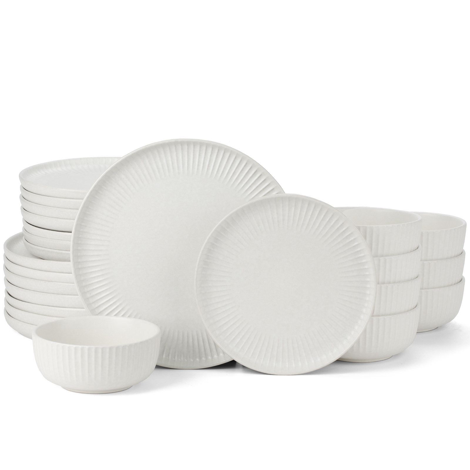 Famiware Starlight Plates And Bowls Sets, 24 Piece Dinnerware Sets & Reviews | Wayfair