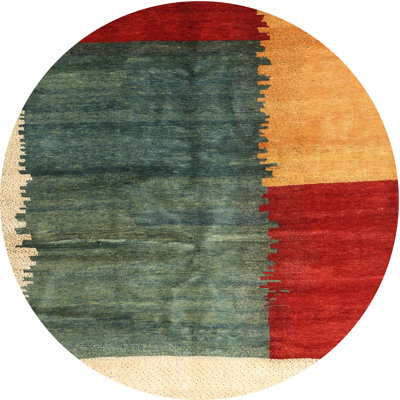 Tapis gris foncé/bleu marine/beige contemporain
