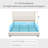 LED Bed Frame with 52" Crystal Button Tufted Upholstered Headboard, Galaxy Projector & Charging Station-105528470-105528471