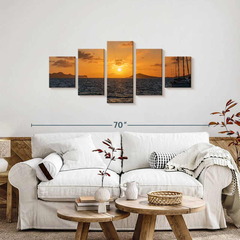 Coucher de soleil, H 24 po x l 55 po