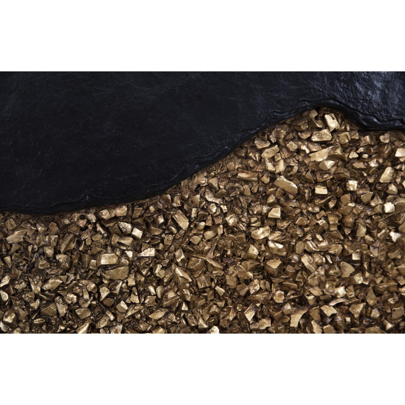 Geode Texture Panel Black and Gold