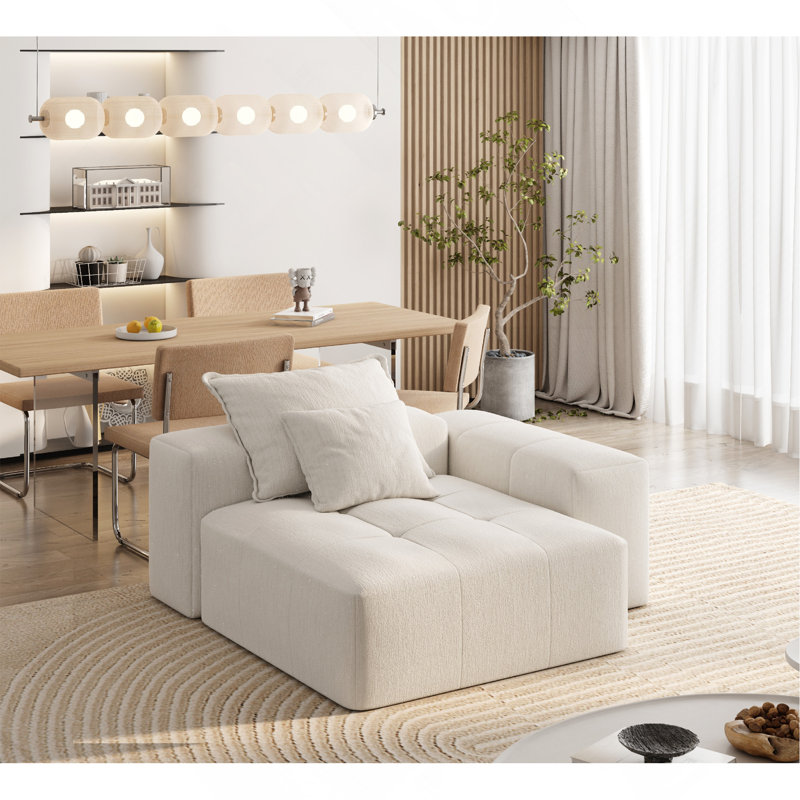 Modern Oversized Modular Sectional Sofa, Beige