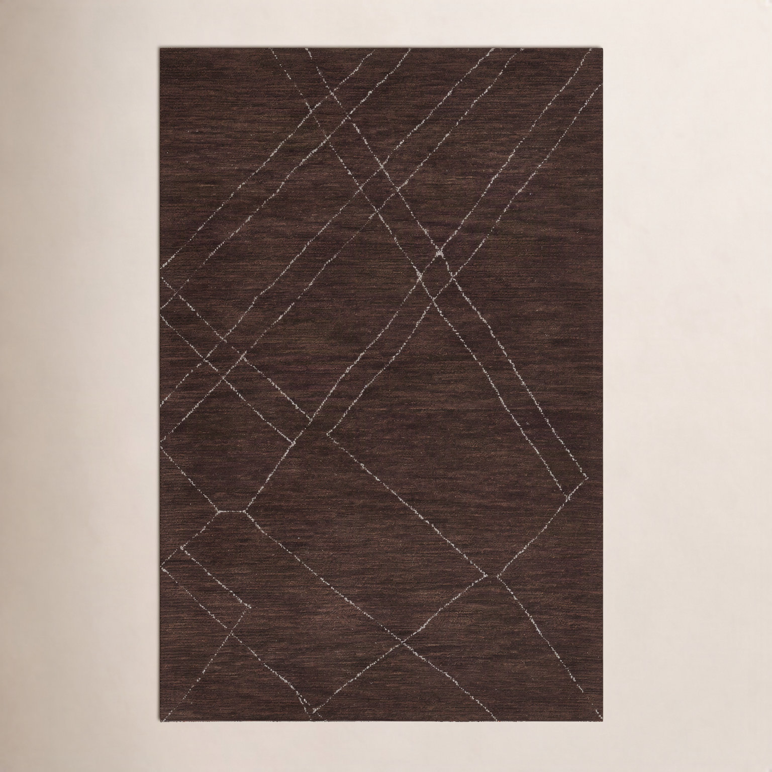 Hand-Woven Abstract Wool Rug, Rectangle 2' x 4'