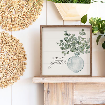 Vase en eucalyptus blanc Stay Grateful