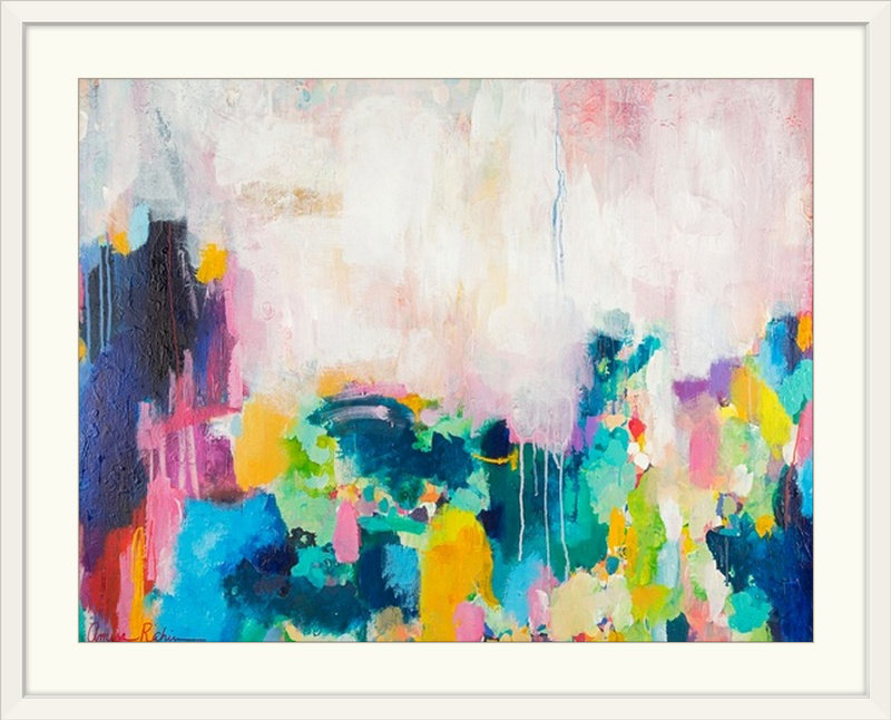 «Sea Glass» par Fultonham, reproduction d'art, H 26 po x l 32 po x P 1 po, Cadre blanc