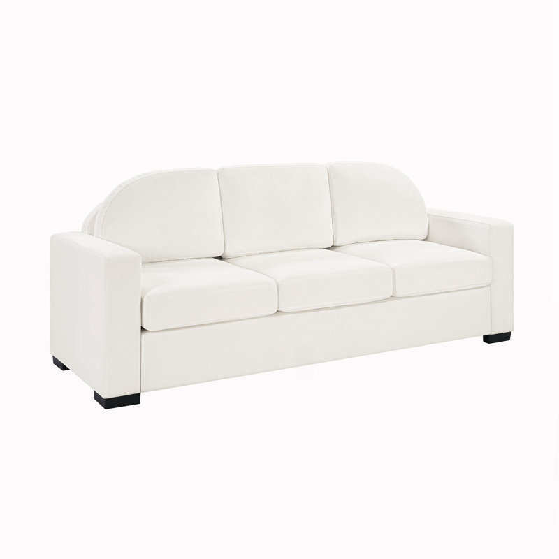Canapé rembourré 84,7 po avec dossier incurvé, Beige