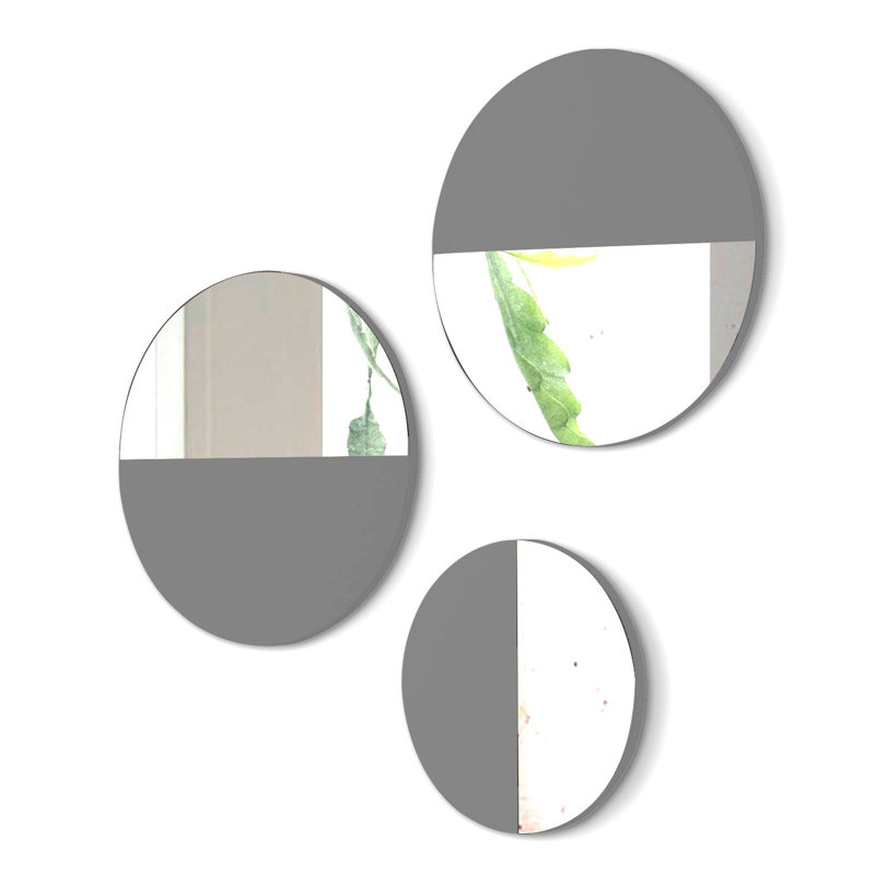 Mcree Flat Wall Mirror, Grey