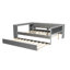 Lit plateforme double tapissier pleine grandeur avec station de charge et lit gigogne gris-302858289