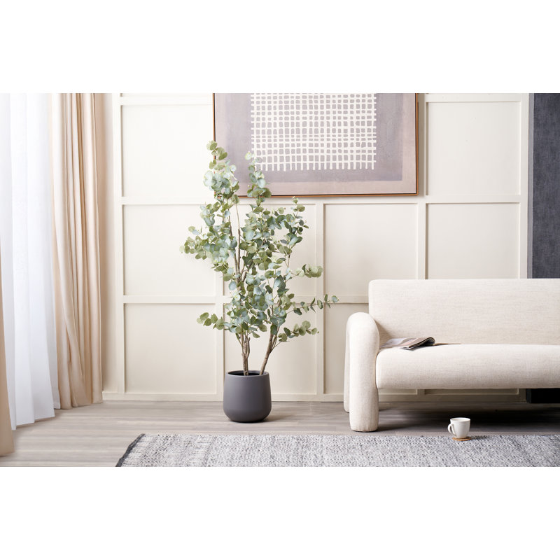 130cm Faux Eucalyptus Tree in Fibrestone Pot, 160 cm x 70 cm