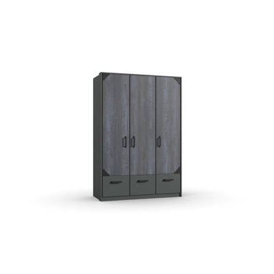 Osawatomie 3 Door Manufactured Wood Wardrobe