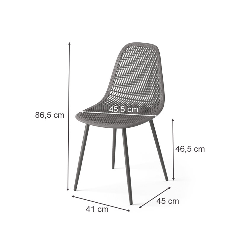 Avian Outdoor Patio Dining Side Chair, Grey
