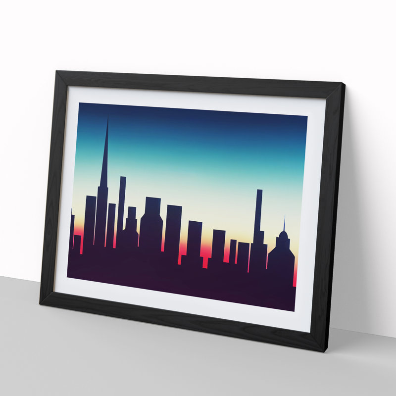 Splendid Skyscraper Skyline - Framed Print, Black, 34cm H x 46cm W x 2cm D