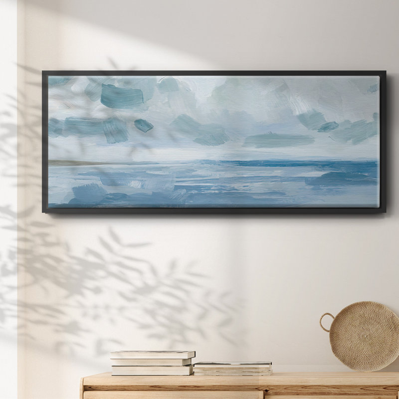 Calm Seascape I- Framed Canvas, 8" H x 20" W