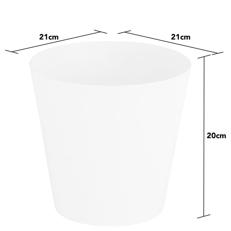 Wham Studio Round Planter Cover, 21cm H x 20cm W x 20cm D, White