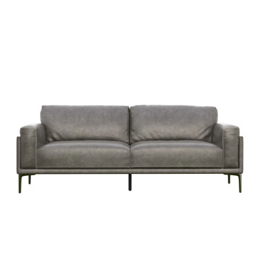 Rencher Top Grain Leather Loveseat with Square Arms