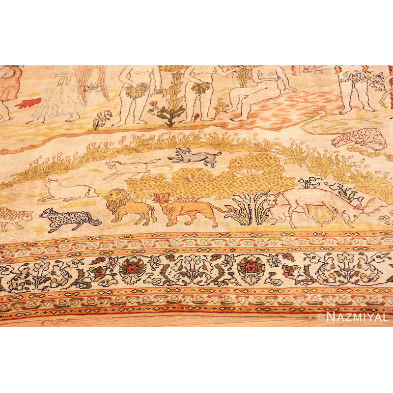 One-of-a-Kind 5' X 7' Before 1900 Wool Area Rug in Brown/Beige