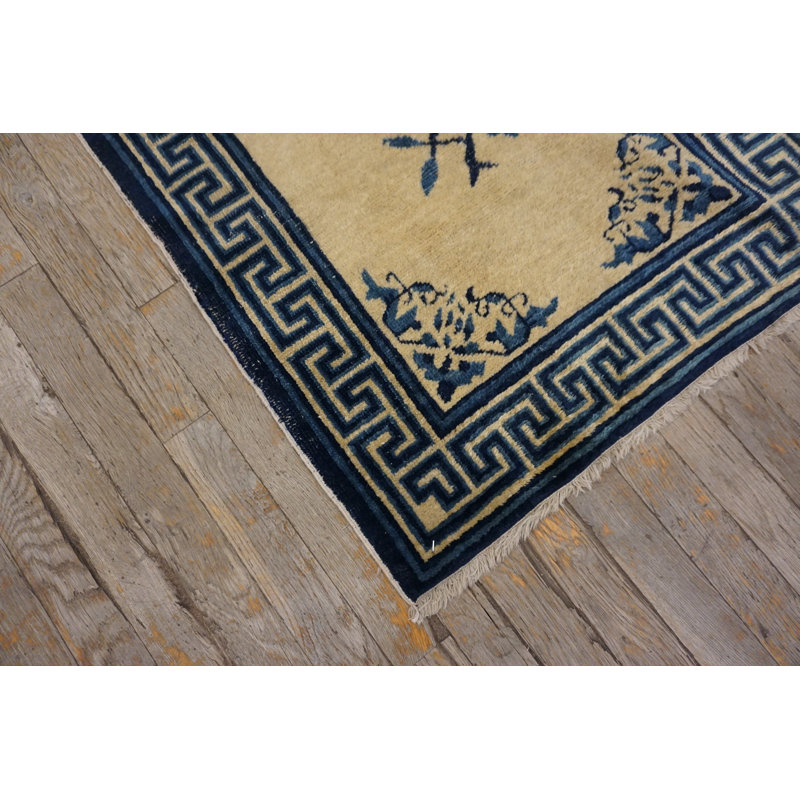 Antique Peking Hallway Runner Wool Beige, Blue Rug