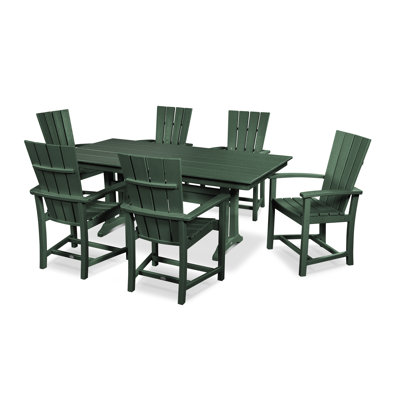 POLYWOOD Quattro 7-Piece Farmhouse Dining Set with Trestle Legs